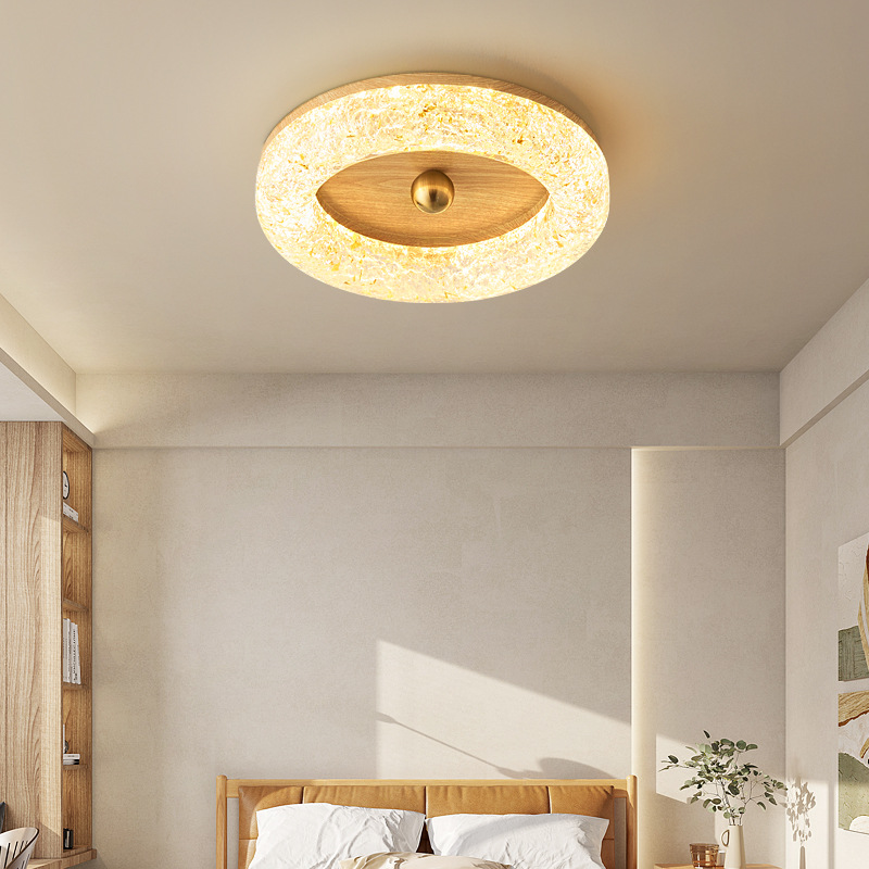 Lámpara de techo de resina de color nogal