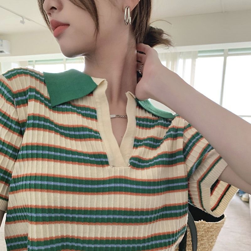 Retro knitted thin summer small design sweater