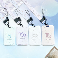 Slide twelve constellations bus card subway card bag student campus card meal card lanyard name badge card holder manufacturer wholesale