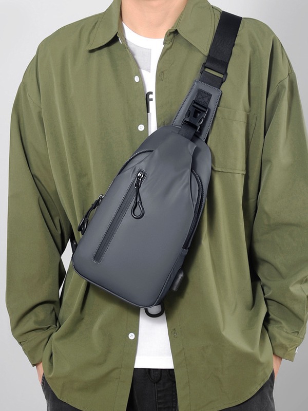 Strict Selection of Cross-border New Fashion Shoulder Bag USB European and American Trend Crossbody Bag Leather Film Water-repellent Outdoor Small Satchel