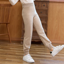 儿童100纯羊毛裤男女童秋冬加厚针织毛线打底保暖裤中大童打底裤
