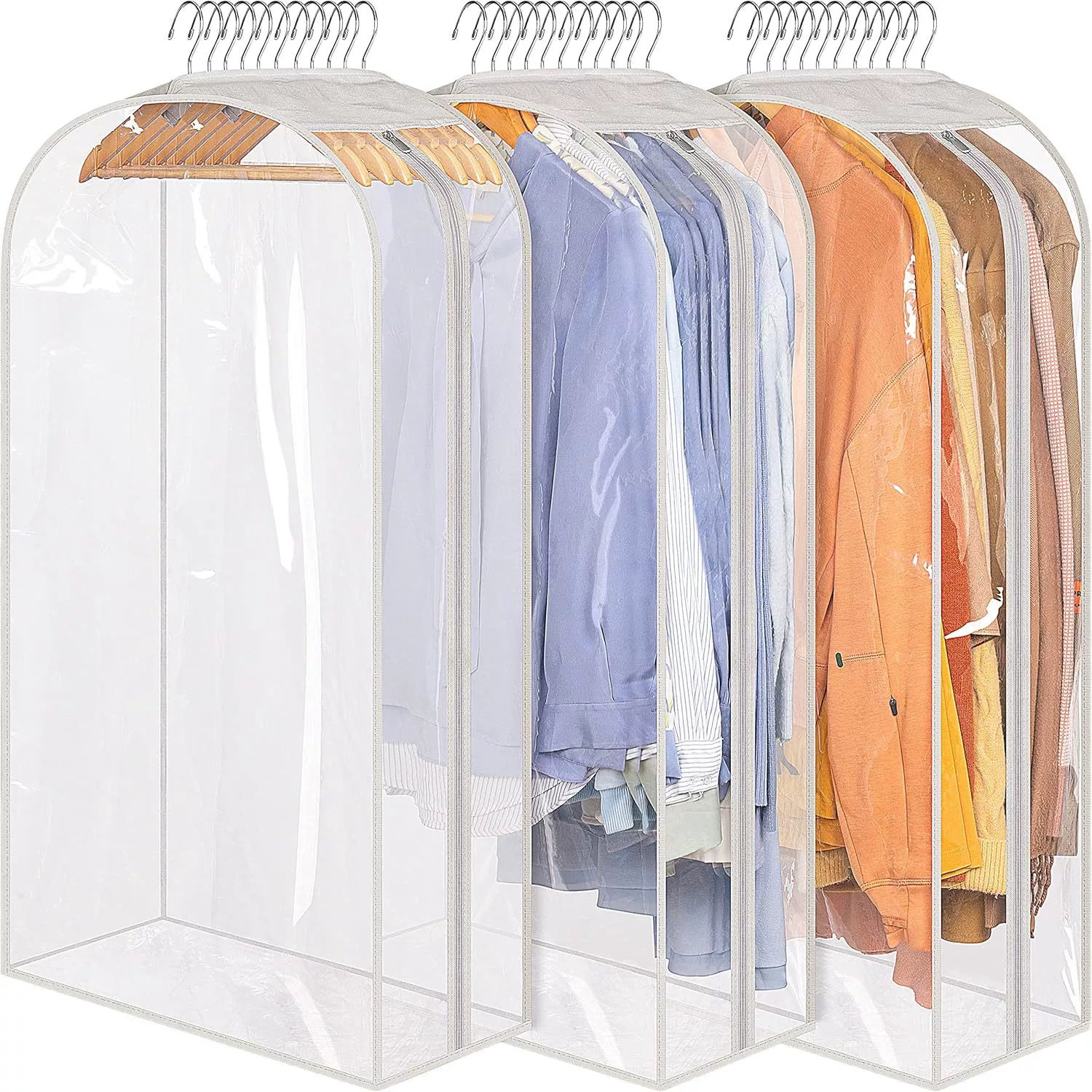 Множество пылезащитных чехлов для одежды, пылезащитные мешки для хранения одежды в гардеробе, прозрачные мешки для хранения одежды