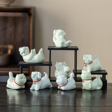 陶瓷茶宠摆件精品可养青瓷迷你可爱茶具桌陶瓷茶玩桌面笔架小摆件