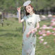 Fresh and elegant new Chinese style dress split national style summer 2024 new daily slim fit improved cheongsam atmosphere