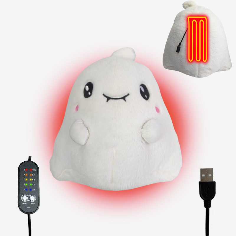 (2개) 모든 성도 유령 인형 USB 난방 인형 난방 인형 베개 베개 쿠션 뜨거운 압축 따뜻한 잠자는 인형
