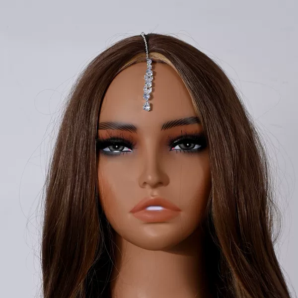 AliExpress Explosions Full Diamond Indian Traditional Headwear European and American Fashion Forehead Chain Rhinestone Eyebrow Drop hair chain