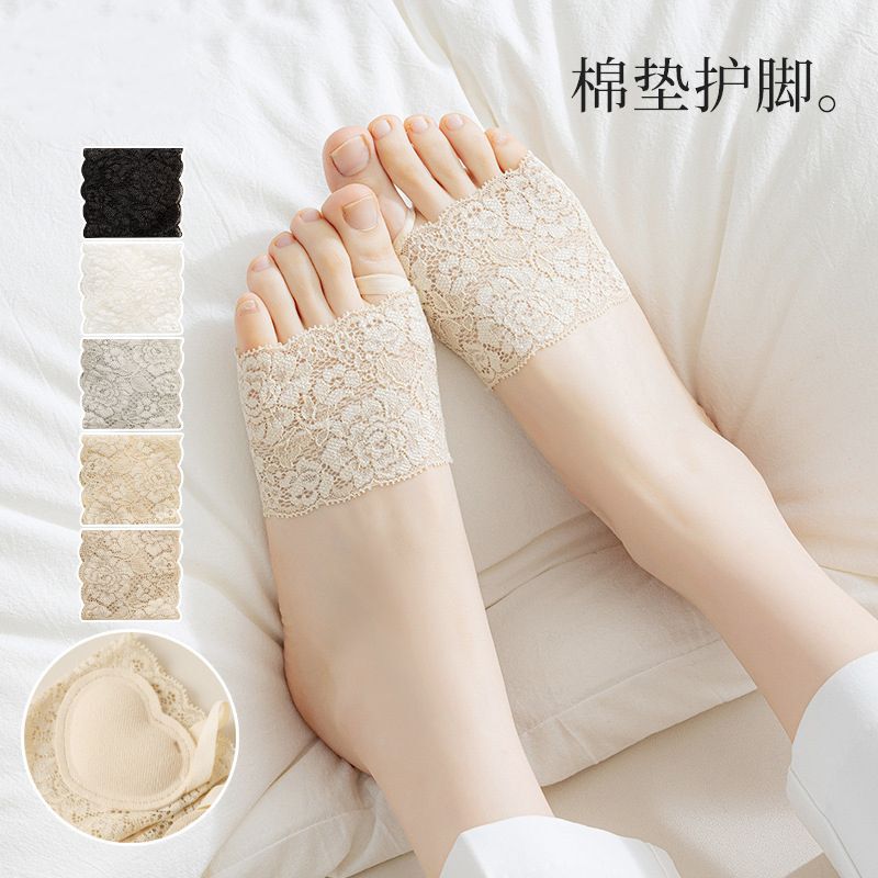 Half-palm socks women's boat socks summer thin invisible non-slip heel-proof summer socks high heels lace half socks Half-palm socks women's boat socks summer thin invisible non-slip heel-proof summer socks high heels lace half socks
