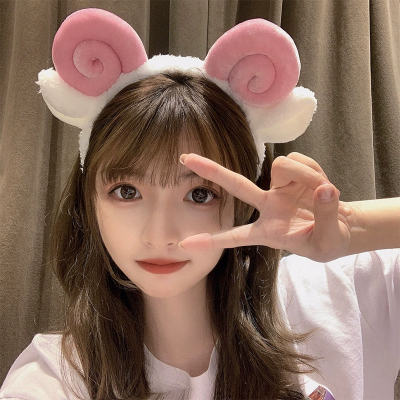 Мультфильм милые овечьи кошачьи уши повязка на голову Темперамент Модный тренд индивидуальность 2021 летняя повязка на голову в Корейском стиле для женщин