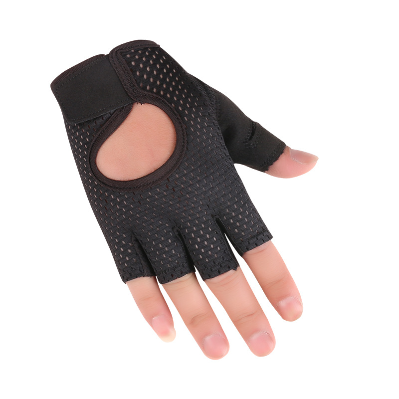 Primavera y verano Delgado transpirable yoga antideslizante medio dedo guantes hombres y mujeres equipo ejercicio fitness deportes bicicleta guantes image 7