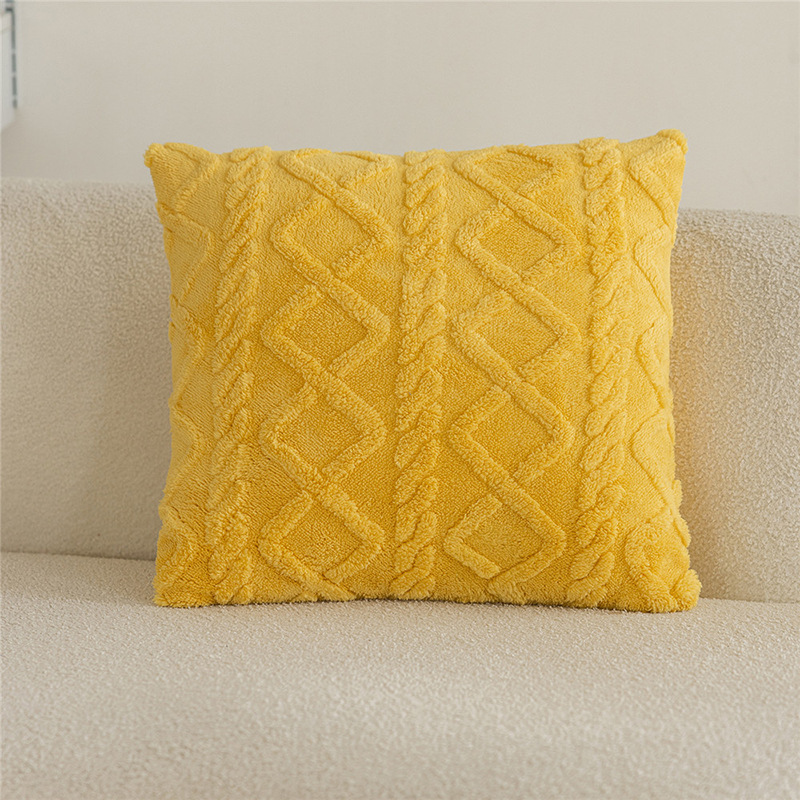 Cojín de sofá de felpa de color sólido, moderno y minimalista, para sala de estar, decoración de habitación modelo, cojín para cabecera