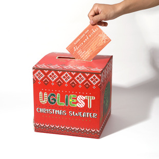 Ugly Sweater Voting Box Congratulations Graduation Foldable Cardboard Decorative Box Graduation Party Decoration Ballot Box Cross Border Paper