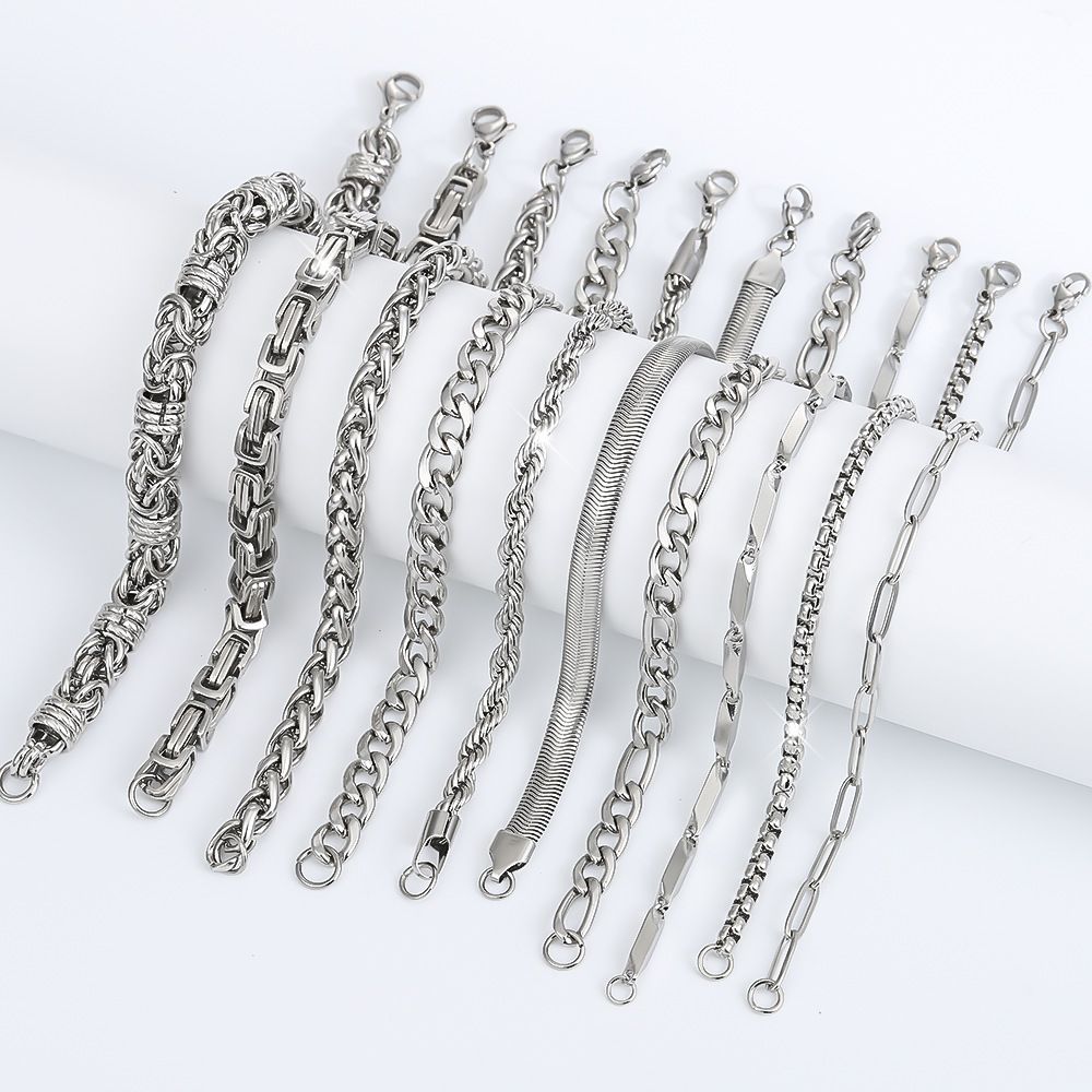 Stainless Steel Cuban Chain Bracelet For Men Bold Fashion Design_voghion.com