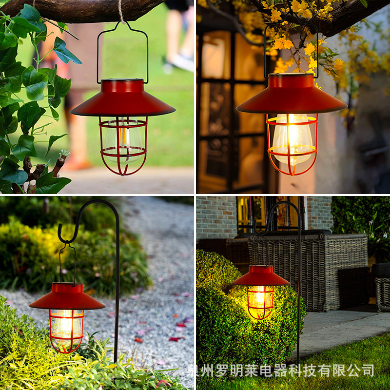 Lámpara de jardín al aire libre solar lámpara de tungsteno Lámpara decorativa atmósfera lámpara B & B lámpara de pared Retro Edison retro linterna