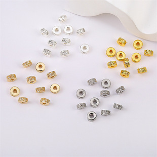 18K����ɫ΢��ʯ�����Ȧ�Ʒ����ֹ�diy��朴����Ƭ���