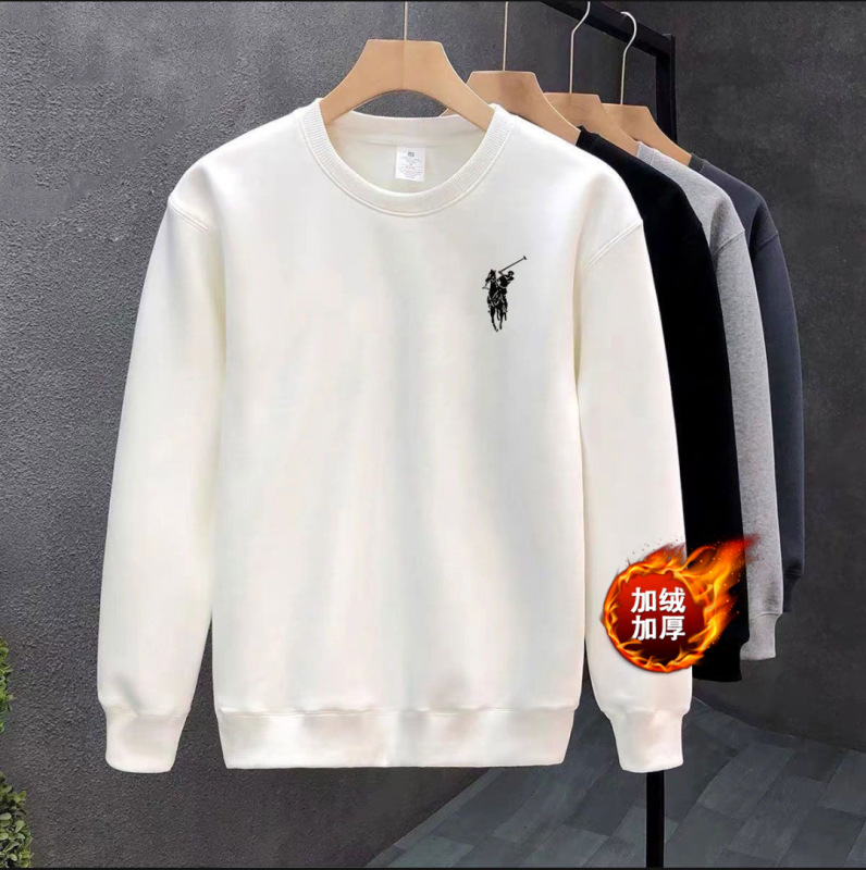 2025 Light Luxury Round Neck Sweatshirt Men's Long-Sleeved Autumn and Winter Velvet Thickeneded Sports Casual Versatile Pullover Trend 2025 Light Luxury Round Neck Sweatshirt Men's Long-Sleeved Autumn and Winter Velvet Thickeneded Sports Casual Versatile Pullover Trend