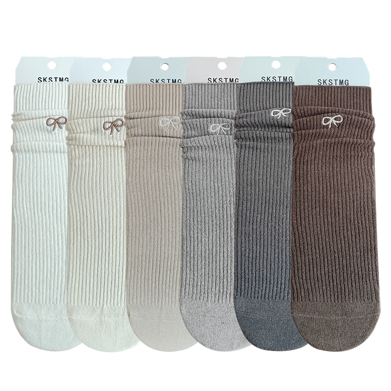 Calcetines de primavera y verano, calcetines de algodón sólido, calcetines de mujer bordadas, calcetines de ballet sin hueso, calcetines al por mayor