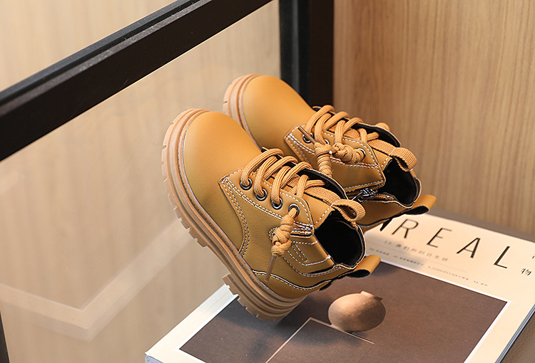 Child's shoes Kids single boots Fashion big yellow boots_voghion.com
