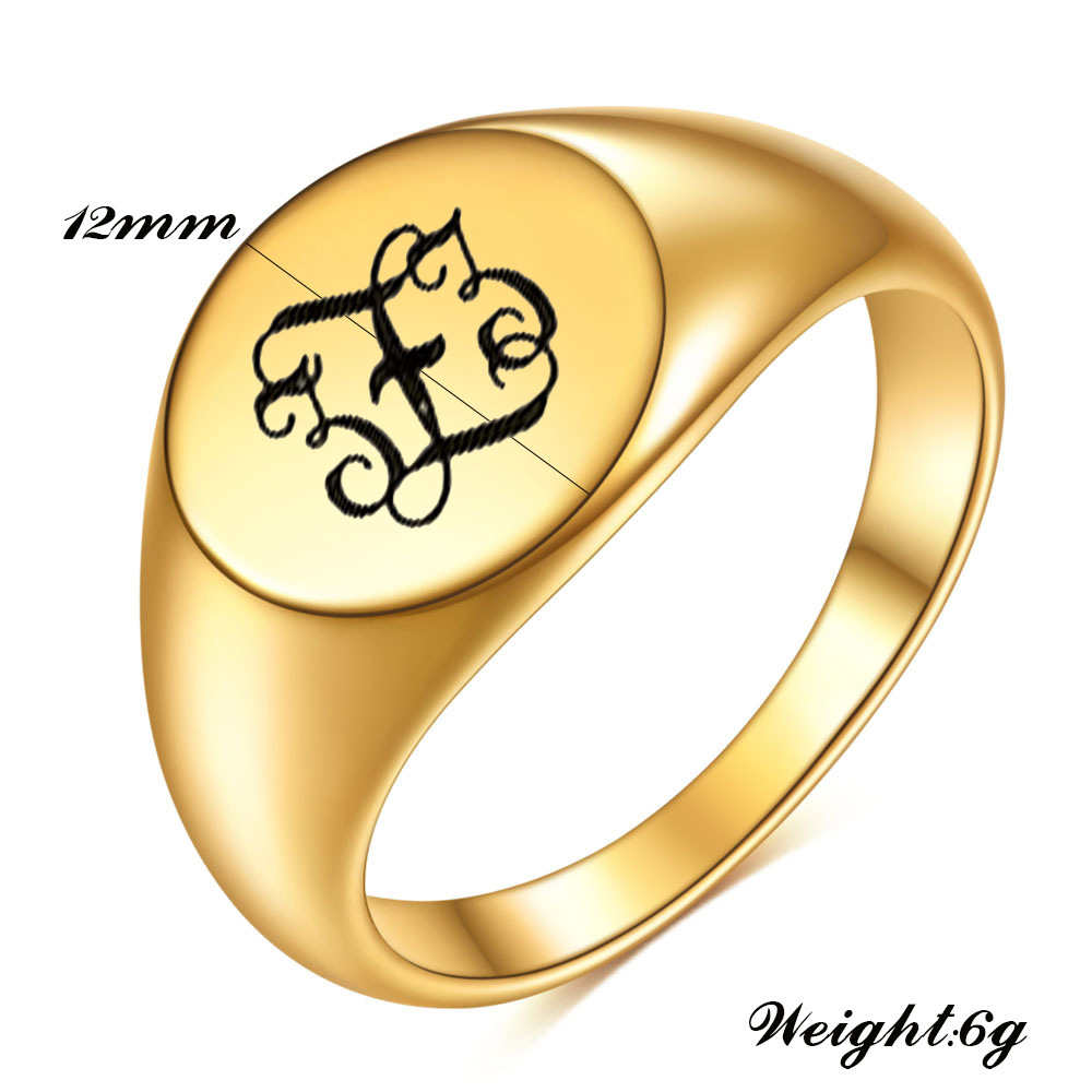 Simple Style Classic Style Letter Titanium Steel Plating Women's Rings display picture 1