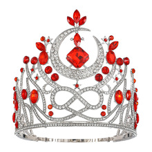 亚马逊跨境选美概念颁奖皇冠 新娘皇冠 高档欧美巴洛克彩色大王冠