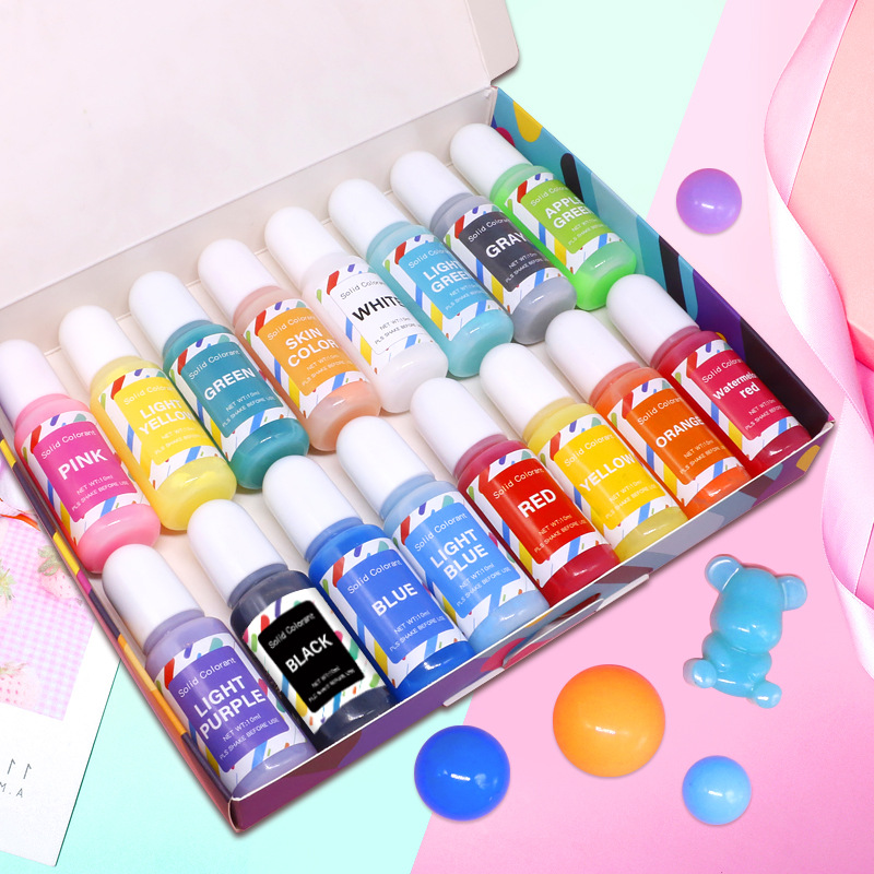 Macaron color sólido pigmento resina epoxi AB Epoxi UV color esencia pigmento de alta concentración pigmento 10ml traje