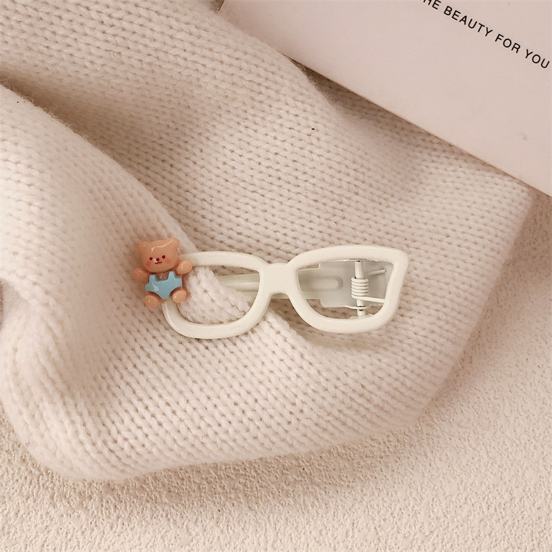 Lindas gafas de personalidad gato oso horquilla flequillo lateral femenino clip de pico de pato de pelo roto accesorios de cabeza de horquilla dulce