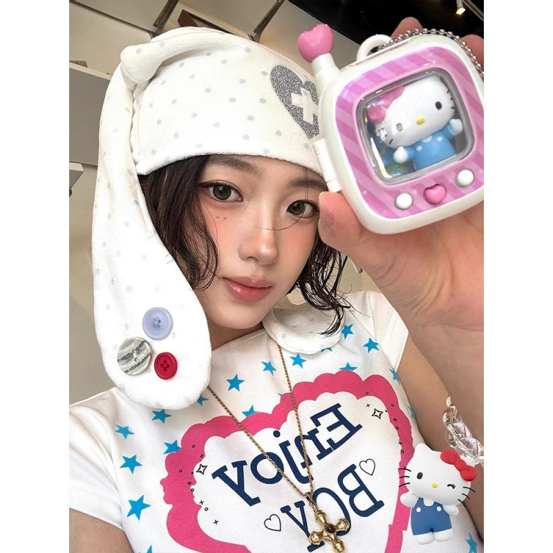 [210 г 40 хлопчатобумажных 1*1] Американский ретро звезды любят буквы тонкая футболка с короткими рукавами женская летняя рубашка