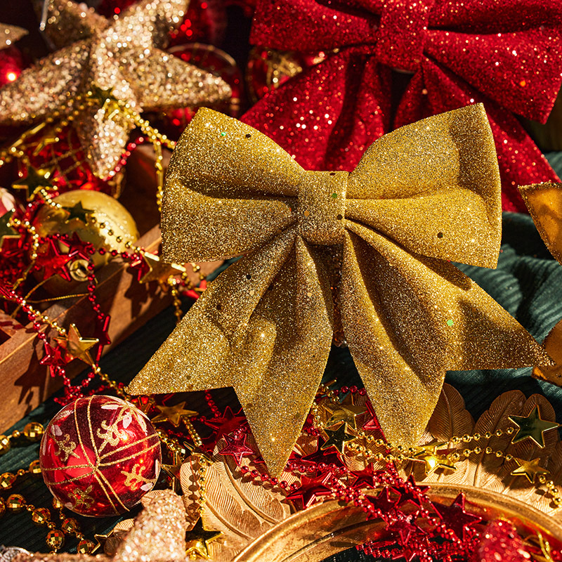 Arco de Navidad oro / champán / rojo decoración de Navidad colgante árbol de Navidad guirnaldas accesorios de decoración de caña