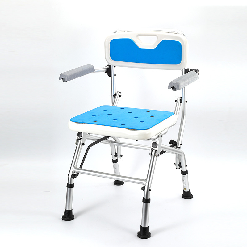 Ancianos mujeres embarazadas baño silla plegable silla ergonómica silla de ducha estable de aleación de aluminio silla de baño