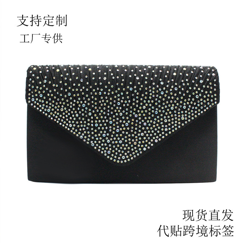 Classic Hot Selling Silks and Satins Ab Color Hot Diamond Envelope Bag Fashionable European and American Style Banquet Bridal Bag Factory Direct Supply Classic Hot Selling Silks and Satins Ab Color Hot Diamond Envelope Bag Fashionable European and American Style Banquet Bridal Bag Factory Direct Supply