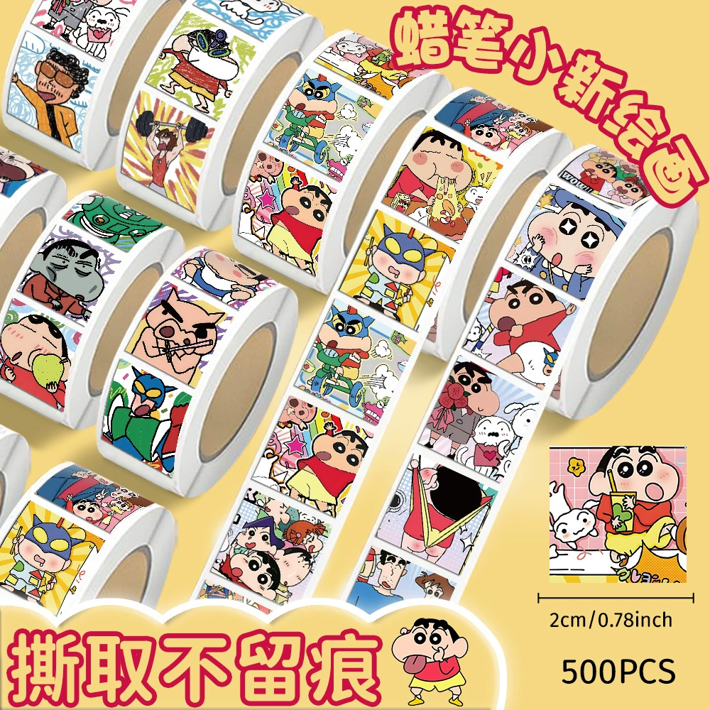 Рулон наклеек «Креяон Шин-чан», награды для детей и школьников, планировщик, декоративная лента, материалы для творчества, канцелярские товары, украшение для блокнотов, оптом