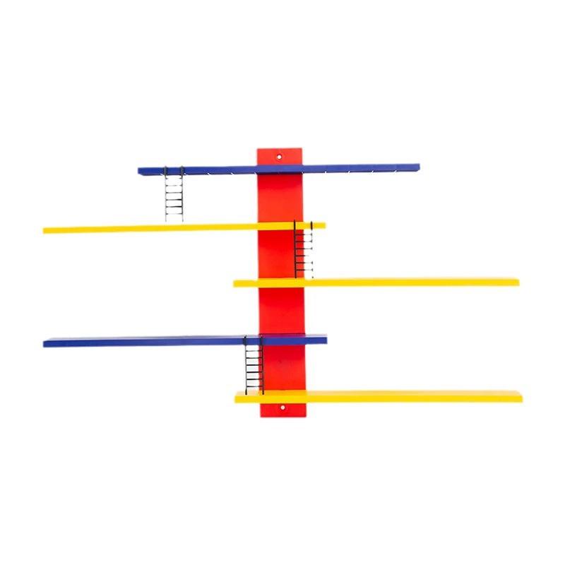 Wall-Mounted Minifigure Display Stand, Handmade Mondrian Frame, 63×36.5 cm