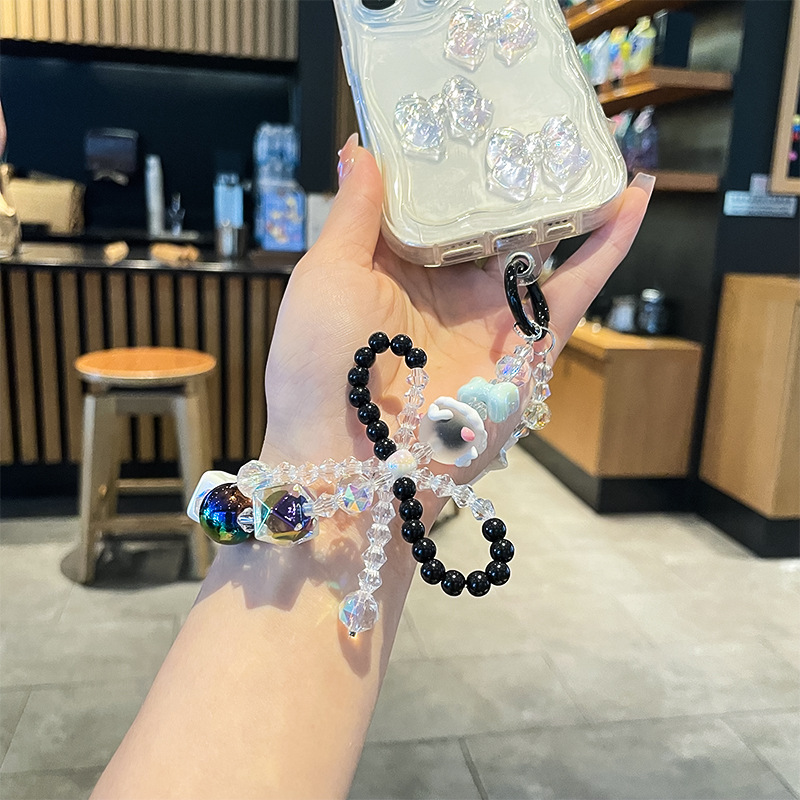 新しい六芒星弓携帯電話ストラップ女性の手作り diy ビーズバッグぶら下げクリエイティブポータブル高級携帯電話チェーン|undefined