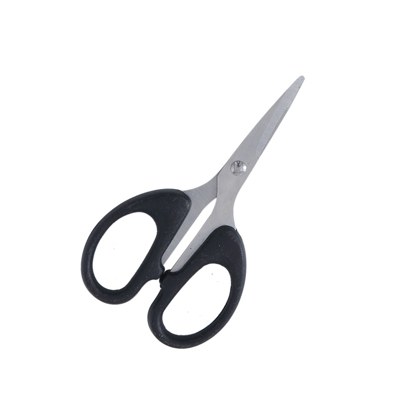 스테인레스 스틸 가위 재단사 가위 사무실 학생 손으로 잘라 종이 검은 작은 가위 안전 어린이 종이 절단 칼 도매