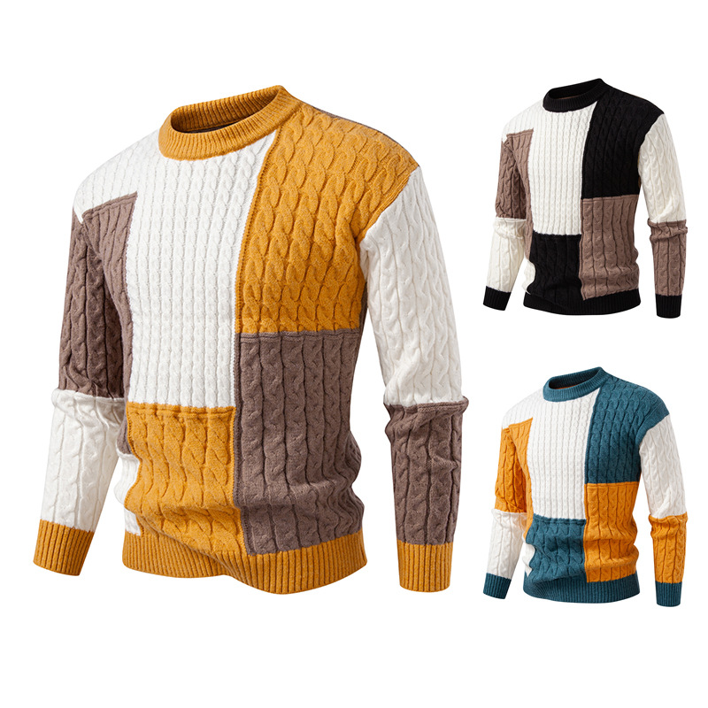 Lässiger Strickpullover für Herren – Weicher Rundhalspullover für Herbst und Winter, lockere Passform, lange Ärmel, atmungsaktiv und bequem_voghion.com