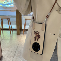 適用華為mate40rs手機殼卡通法鬥狗mate40保時捷斜挎掛繩典藏版女