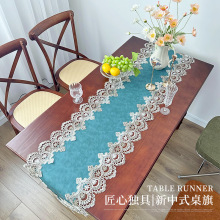 跨境新中式桌旗pu防水防油桌布轻奢高级感免洗电视柜茶几垫布批发