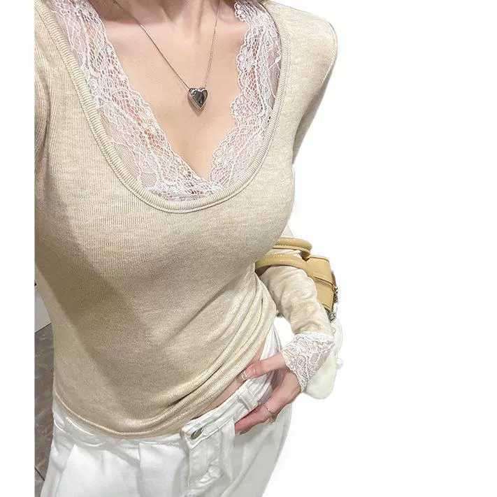 Кружевное демисезонное тёплое длинный рукав, кружевное платье, Slim fit