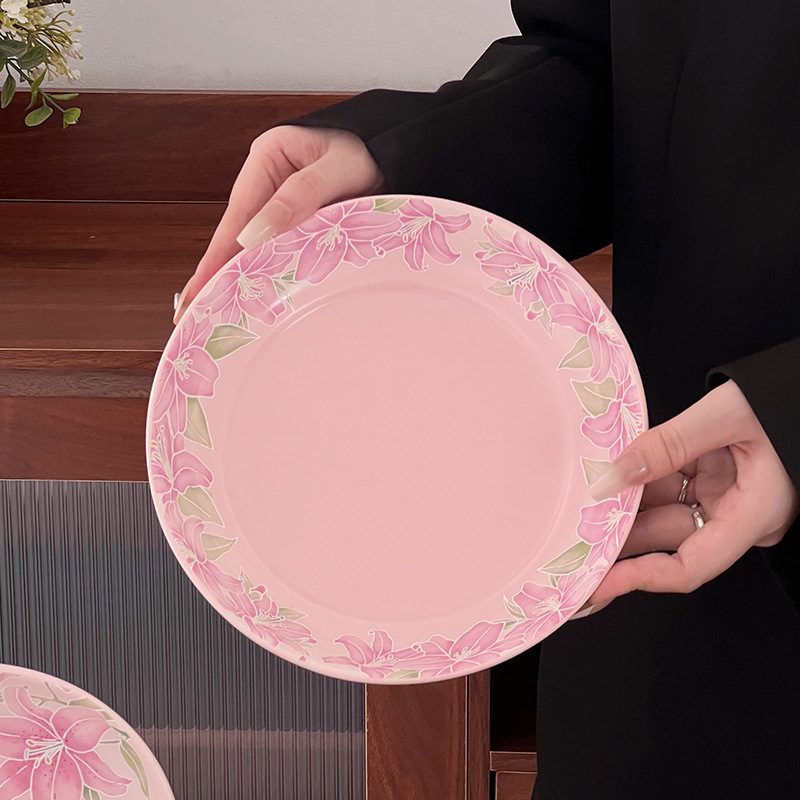 Shang 'en cerámica pequeña fresca cubiertos de cerámica doméstica esmaltado platos de platos de arroz caseros de sopa de bolos de regalo