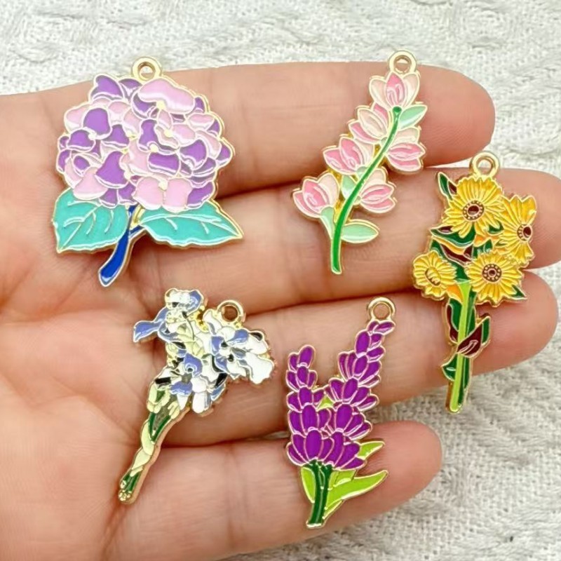 ゴッホのひまわり、アイリス、植物、花、ペンダント、合金ジュエリー、アクセサリー、イヤリング、ネックレス、ペンダント、吊り下げメッキ|undefined