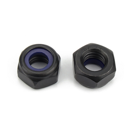 Black 304 stainless steel nylon lock nut M2-M36 lock nut self-locking nut DIN985
