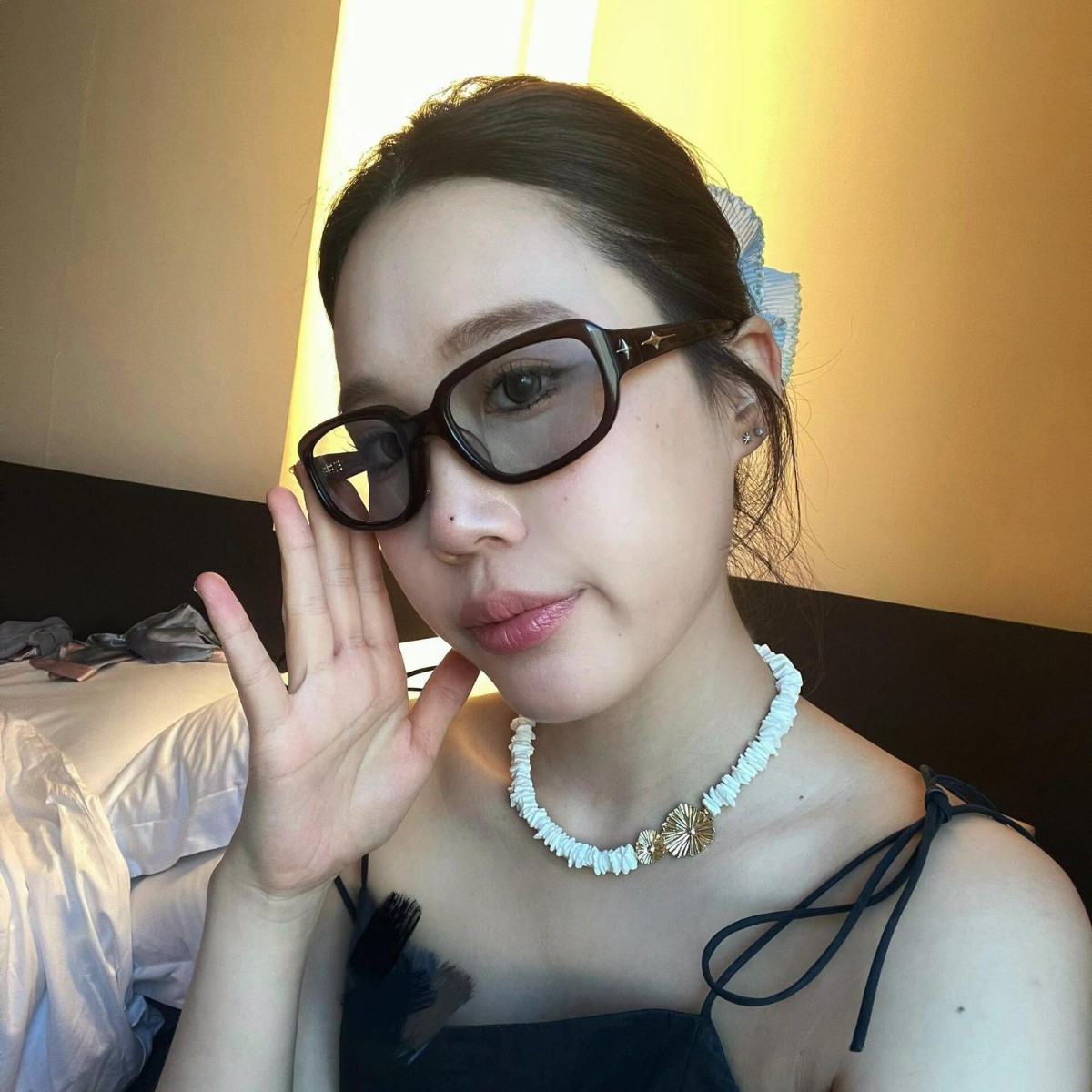 GM25 New Light-colored Noizer Y2K Xu Kai Same Style UV Protection Big Face Slimming Sunglasses_voghion.com