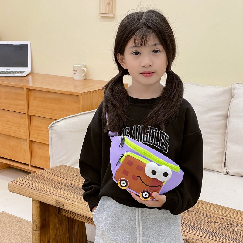 Bolsas japonesas para niños y niñas de dibujos animados lindos ojos grandes bolsas de cintura para bebés de automóviles 2025 nuevas bolsas de comercio exterior transfronterizas para niños