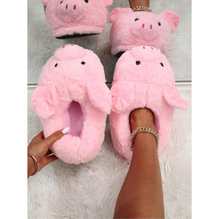 I 86972LCartoon pig plush slippers ��ͨС�i���Ͽ羳