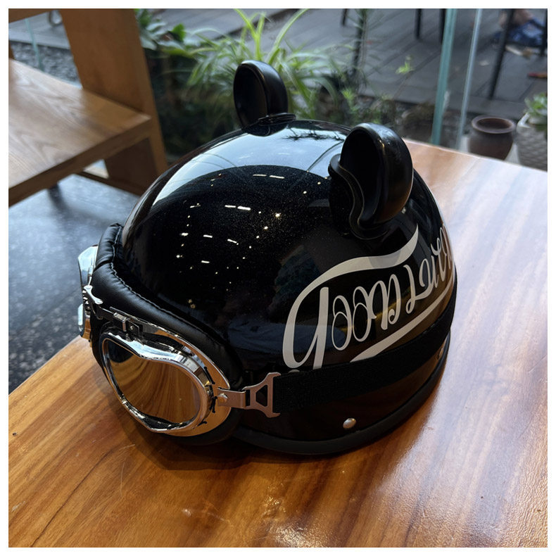 Retro Motorcycle Helmet 3C Certified Electric Vehicle Safety Helmet Men's and Women's Half Helmet Summer Sun Protection Safety Helmet Motorcycle Helmet
