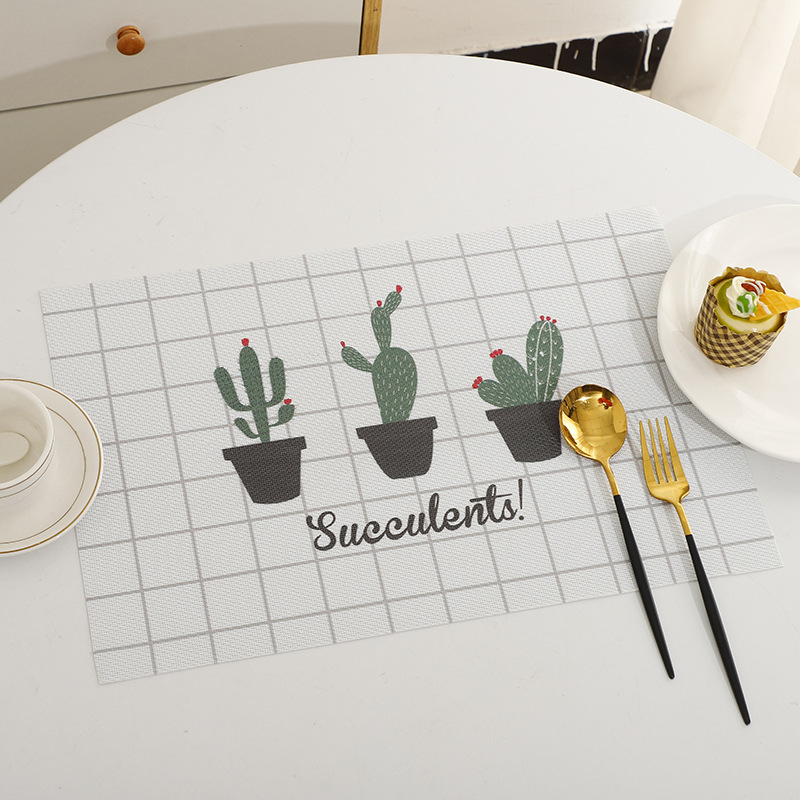 时尚餐垫印花PVC餐垫防水防油餐桌垫数码印花特斯林餐垫西餐餐垫详情7