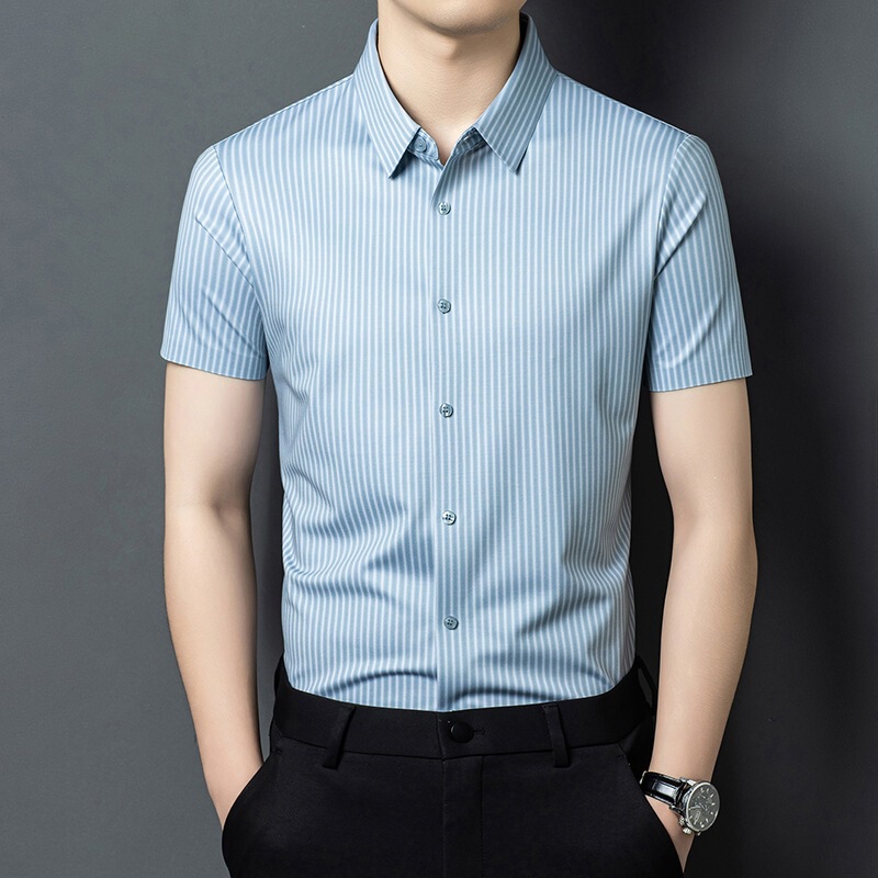 High-Quality Men's Mulberry Silk Shirt, Summer New Casual Wear for Young and Middle-Aged Men, Wrinkle-Resistant Non-Iron Shirt High-Quality Men's Mulberry Silk Shirt, Summer New Casual Wear for Young and Middle-Aged Men, Wrinkle-Resistant Non-Iron Shirt