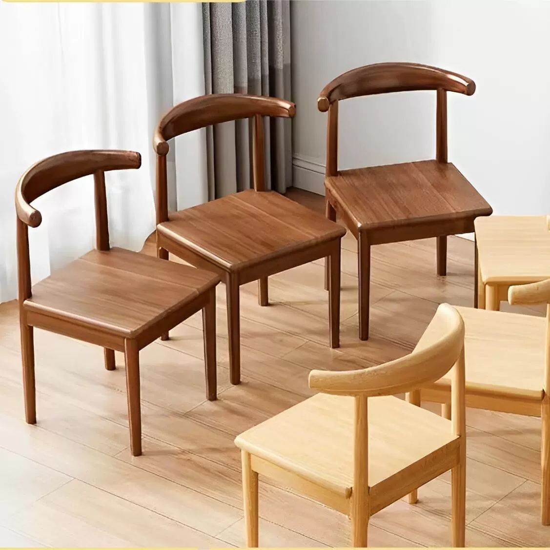 餐椅家用北欧靠背凳子书桌现代简约卧室女轻奢靠背椅铁艺牛角椅子