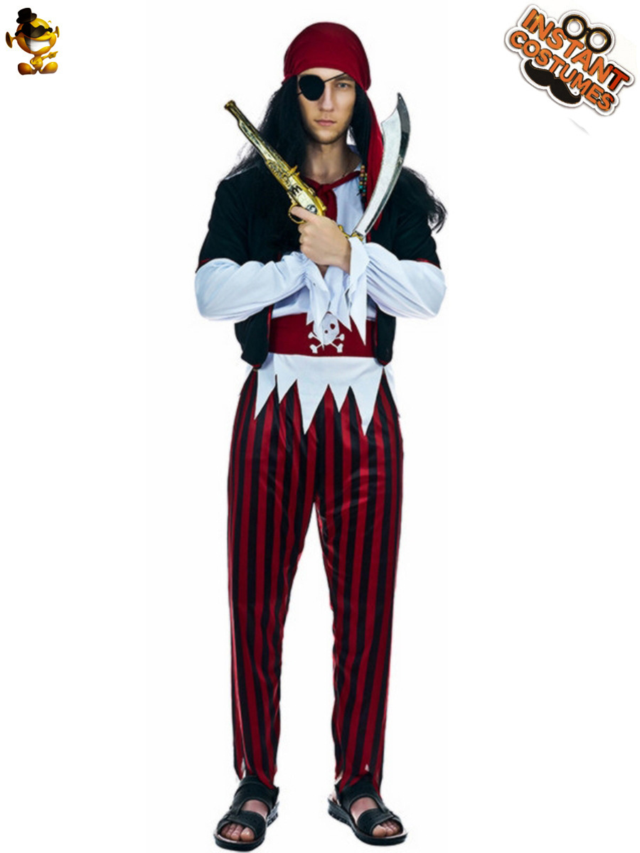 Traje de pirata de hombre grande de Halloween, ropa de fiesta de cosplay, traje de escenario, mascarada transfronteriza