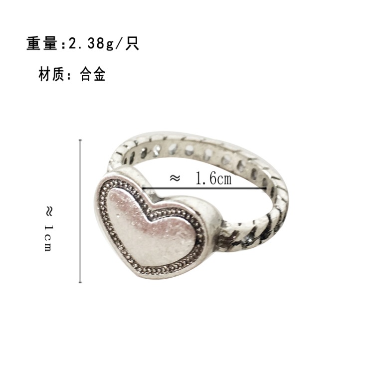 Fashion Heart-shape Alloy Ring Wholesale display picture 14
