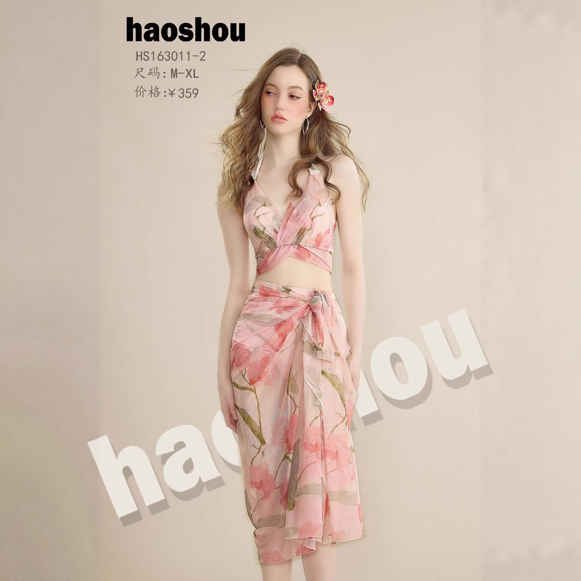 호수 163011 신상 성인 여성 수영복 분리형 비키니 섹시 해변 휴가 모래사장 촬영 수영복